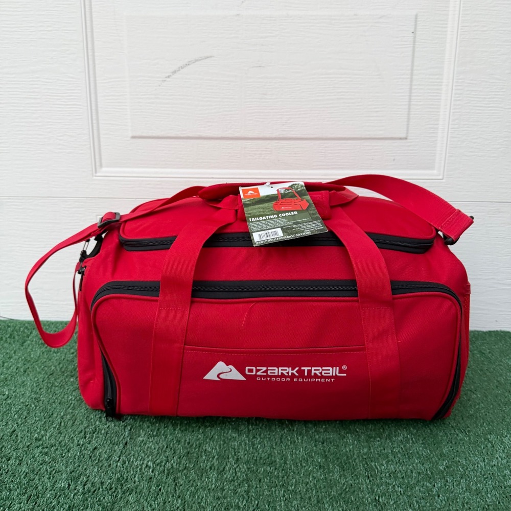 NWT Ozark Trail HB3-345 Red Tailgating Cooler Bag w/ BBQ Grilling /‎ Picnic Set